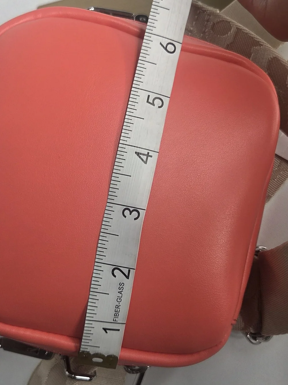 Marimekko Coral Crossbody Bag with Beige Strap